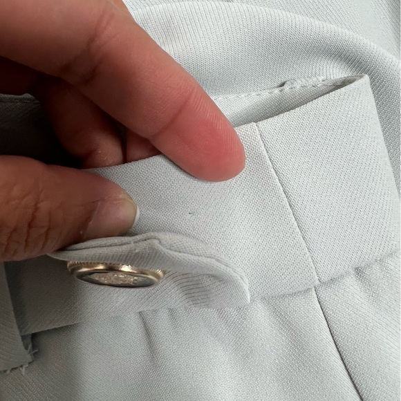 ZARA WOMAN MENSWEAR STYLE WIDE LEG PANTS GREEN / BLUE Pastel Size M - Picture 15 of 15